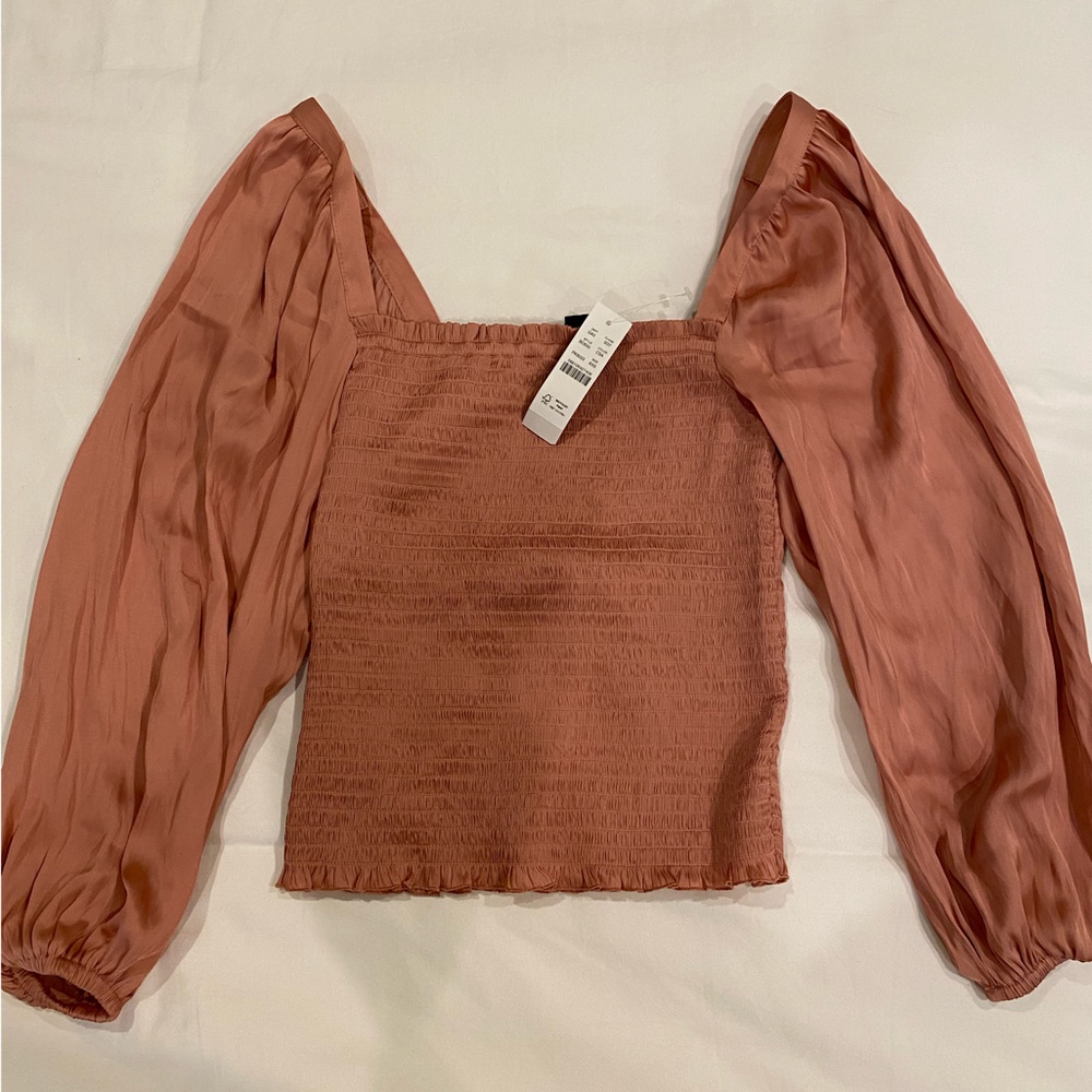 NWT J. Crew Square Neck Smocked Top